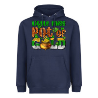 Navy St. Patrick's little miss pot of gold Heavyweight Hoodie - OliviaCreatesArt