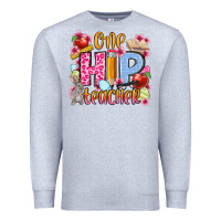 Heather Grey Easter Day One hip Teacher Premium Sweatshirt - OliviaCreatesArt