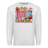 Oatmeal Heather Easter Day One hip Teacher Premium Sweatshirt - OliviaCreatesArt