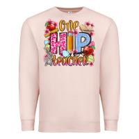 Pale Pink Easter Day One hip Teacher Premium Sweatshirt - OliviaCreatesArt