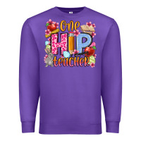 Purple Easter Day One hip Teacher Premium Sweatshirt - OliviaCreatesArt