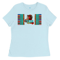 Baby Blue texas chica skull with bandana Ladies Tee - Jasminsmagicworld