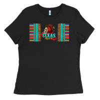 Black texas chica skull with bandana Ladies Tee - Jasminsmagicworld