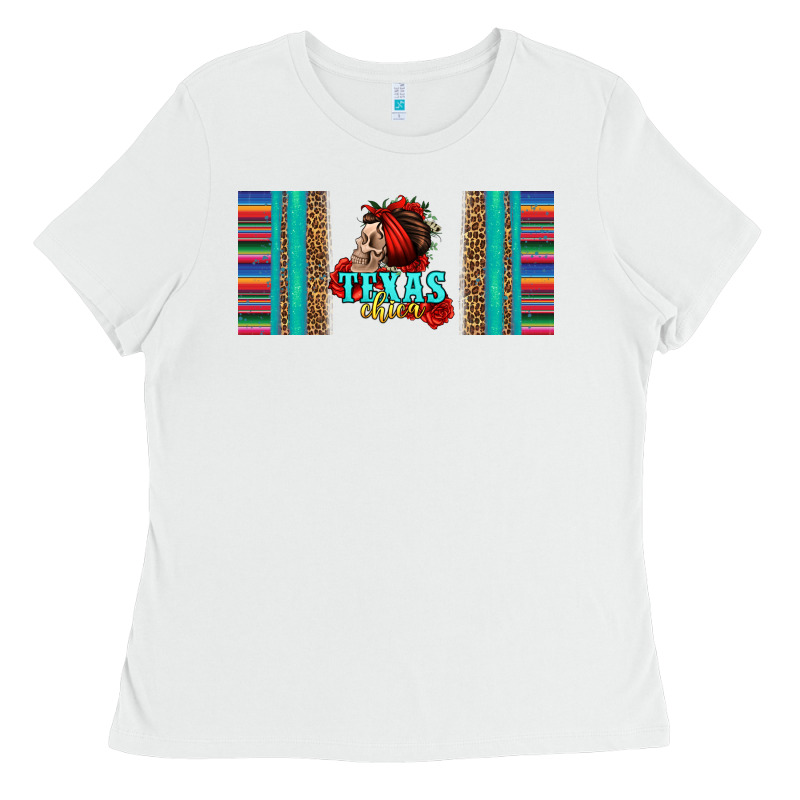 Texas Chica Skull With Bandana Ladies Tee by Jasminsmagicworld | Teevron