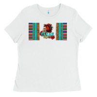 White texas chica skull with bandana Ladies Tee - Jasminsmagicworld
