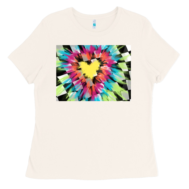 Tie Dye Hearth Shaped Race Flag Background 3200x2400 Ladies Tee by AdoDesignShop | Teevron