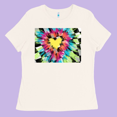 Tie Dye Hearth Shaped Race Flag Background 3200x2400 Ladies Tee Designed By Adodesignshop