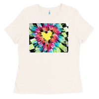 Bone tie dye hearth shaped race flag background 3200x2400 Ladies Tee - AdoDesignShop