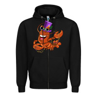 Black mardi gras crawfish Zipper Hoodie - CowGirlArtShop