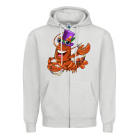 Dove Grey mardi gras crawfish Zipper Hoodie - CowGirlArtShop