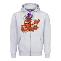 Heather Grey mardi gras crawfish Zipper Hoodie - CowGirlArtShop