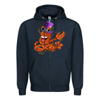 Navy mardi gras crawfish Zipper Hoodie - CowGirlArtShop