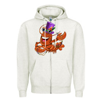Oatmeal Heather mardi gras crawfish Zipper Hoodie - CowGirlArtShop