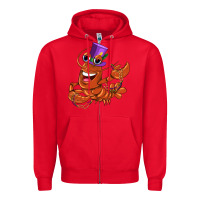 Red mardi gras crawfish Zipper Hoodie - CowGirlArtShop