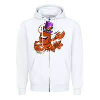 White mardi gras crawfish Zipper Hoodie - CowGirlArtShop