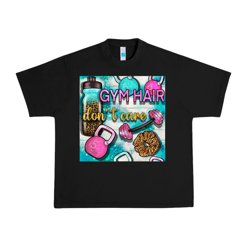 Gym Hair Don't Care Clasp And Water Bottle With Glitter Seamless Patte Urban Heavy Tee by BundleAndBundleShop | Teevron