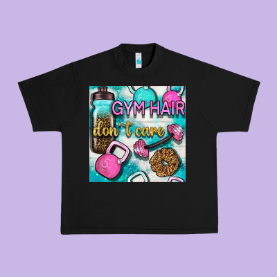 Gym Hair Don't Care Clasp And Water Bottle With Glitter Seamless Patte Urban Heavy Tee Designed By Bundleandbundleshop