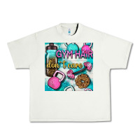 Pistachio gym hair don't care clasp and water bottle with glitter seamless patte Urban Heavy Tee - BundleAndBundleShop