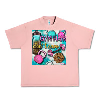 Salmon gym hair don't care clasp and water bottle with glitter seamless patte Urban Heavy Tee - BundleAndBundleShop