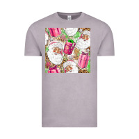 Vintage Zinc Pink Christmas Santa Claus and gift box Vintage Tee - NancyCooperArtShop