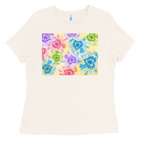 Bone tie dye heart shaped background 3200x2400 Ladies Tee - AdoDesignShop