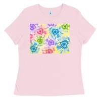 Bubblegum Pink tie dye heart shaped background 3200x2400 Ladies Tee - AdoDesignShop