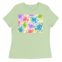 Matcha tie dye heart shaped background 3200x2400 Ladies Tee - AdoDesignShop