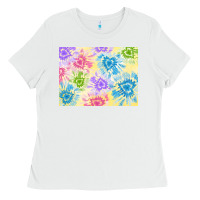 White tie dye heart shaped background 3200x2400 Ladies Tee - AdoDesignShop
