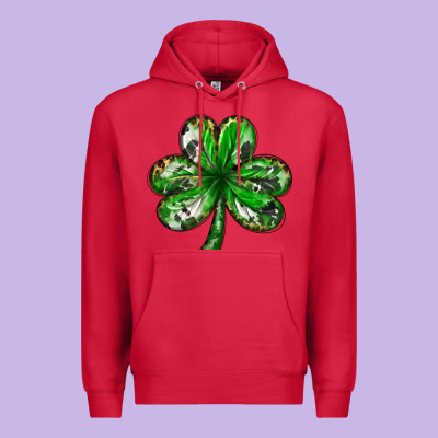 Shamrock With Leopard And Cowhide St. Patricks Day Premium Hoodie Designed By Howdyjamesfarm