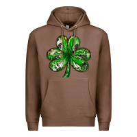Chestnut Shamrock with leopard and cowhide St. Patricks day Premium Hoodie - HowdyJamesFarm