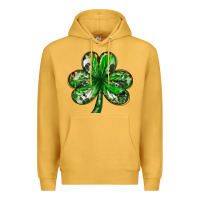 Mustard Shamrock with leopard and cowhide St. Patricks day Premium Hoodie - HowdyJamesFarm