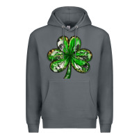 Rock Shamrock with leopard and cowhide St. Patricks day Premium Hoodie - HowdyJamesFarm