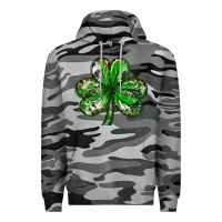 Slate Camo Shamrock with leopard and cowhide St. Patricks day Premium Hoodie - HowdyJamesFarm