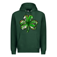 Sports Green Shamrock with leopard and cowhide St. Patricks day Premium Hoodie - HowdyJamesFarm