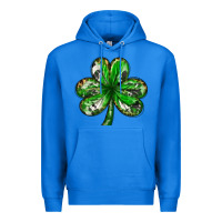True Royal Shamrock with leopard and cowhide St. Patricks day Premium Hoodie - HowdyJamesFarm