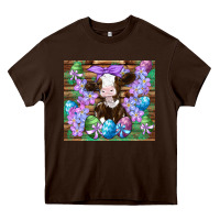 Chocolate Brown easter cow eggs flowers daisys Heavy Core Tee - Artiststas