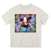 Easter Cow Eggs Flowers Daisys Heavy Core Tee | Teevron