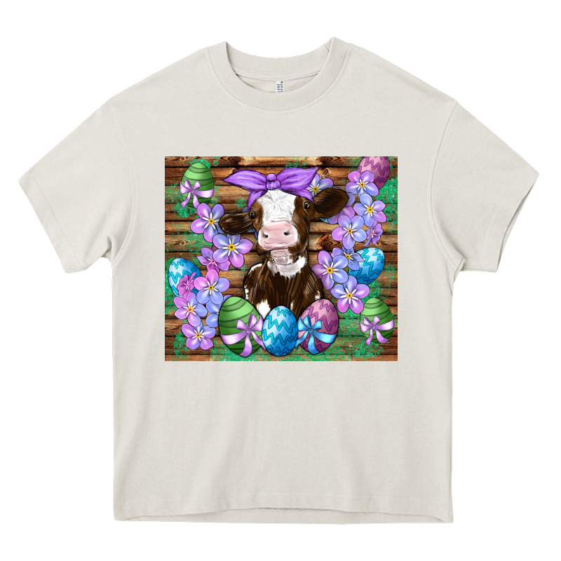 Easter Cow Eggs Flowers Daisys Heavy Core Tee by Artiststas | Teevron