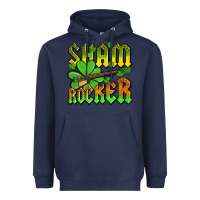 Navy St. Patrick’s Day sham rocker with guitar Heavyweight Hoodie - OliviaCreatesArt