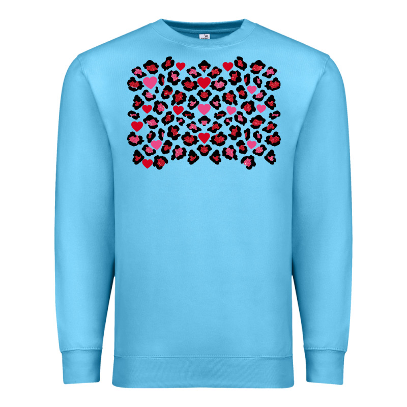 Valentine's Day Leopard And Heart Background Premium Sweatshirt by FaDigitalArtStudio | Teevron