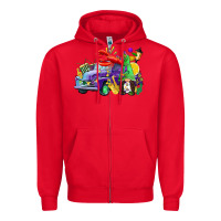 Red mardi gras gnome on the truck Zipper Hoodie - CowGirlArtShop