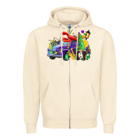 Sandshell mardi gras gnome on the truck Zipper Hoodie - CowGirlArtShop