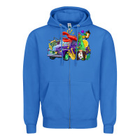 True Royal mardi gras gnome on the truck Zipper Hoodie - CowGirlArtShop