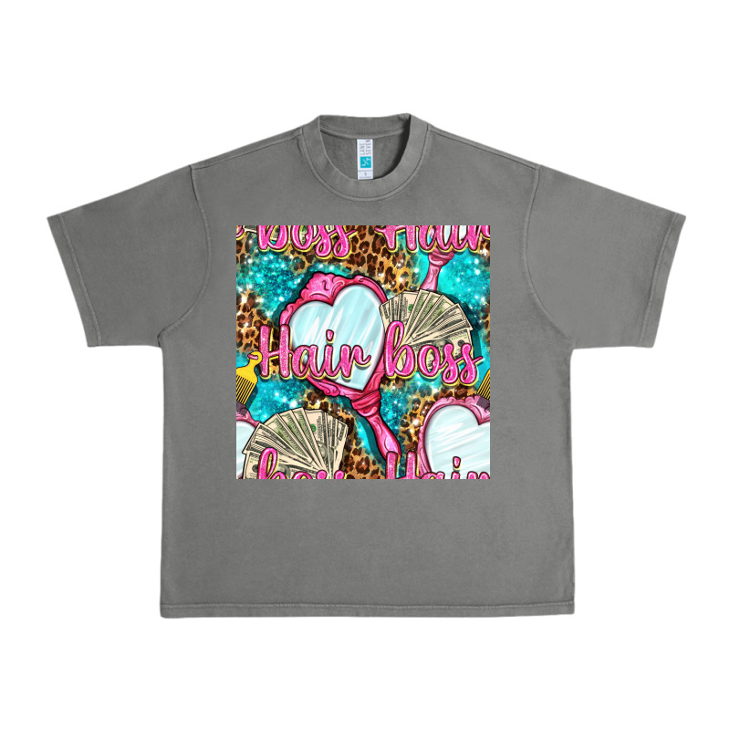 Hair Boss And Hand Mirror With Money And Leopard Seamless Pattern Bbs Urban Heavy Tee by BundleAndBundleShop | Teevron