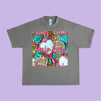 Hair Boss And Hand Mirror With Money And Leopard Seamless Pattern Bbs Urban Heavy Tee Designed By Bundleandbundleshop