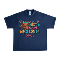 Navy just a girl who loves cows Urban Heavy Tee - JahusDesignShop