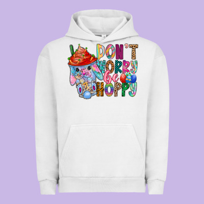 Don T Worry Be Hoppy Easter Urban Hoodie Designed By Cowhidedigitalart