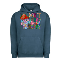 Pigment Midnight Navy DON T WORRY Be hoppy Easter Urban Hoodie - CowhideDigitalArt