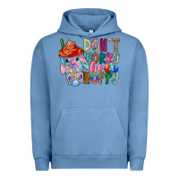 Pigment Pebble Blue DON T WORRY Be hoppy Easter Urban Hoodie - CowhideDigitalArt