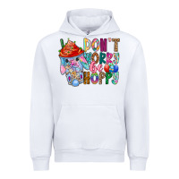 White DON T WORRY Be hoppy Easter Urban Hoodie - CowhideDigitalArt